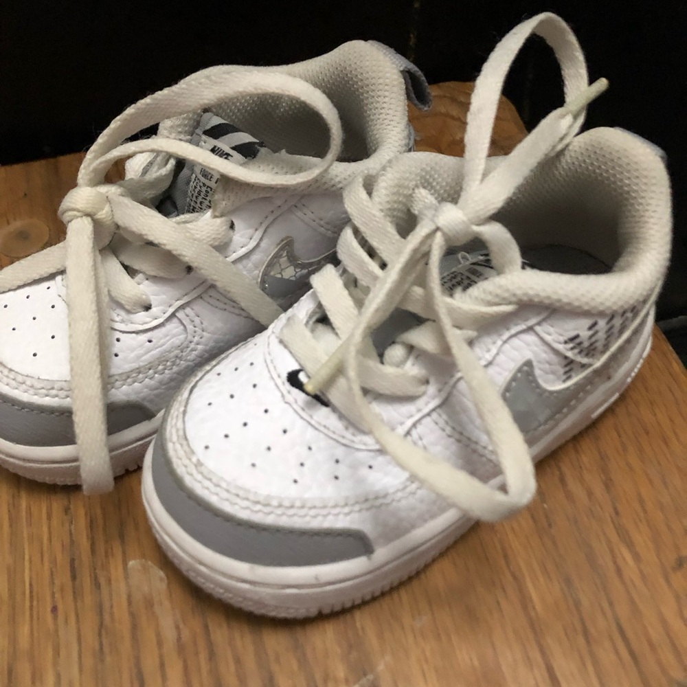 Kids White and Gray NIKE Sneakers